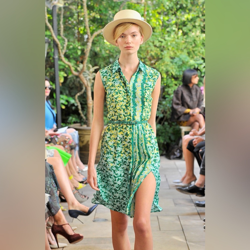 Misha Nonoo Floral Green and Yellow Dress